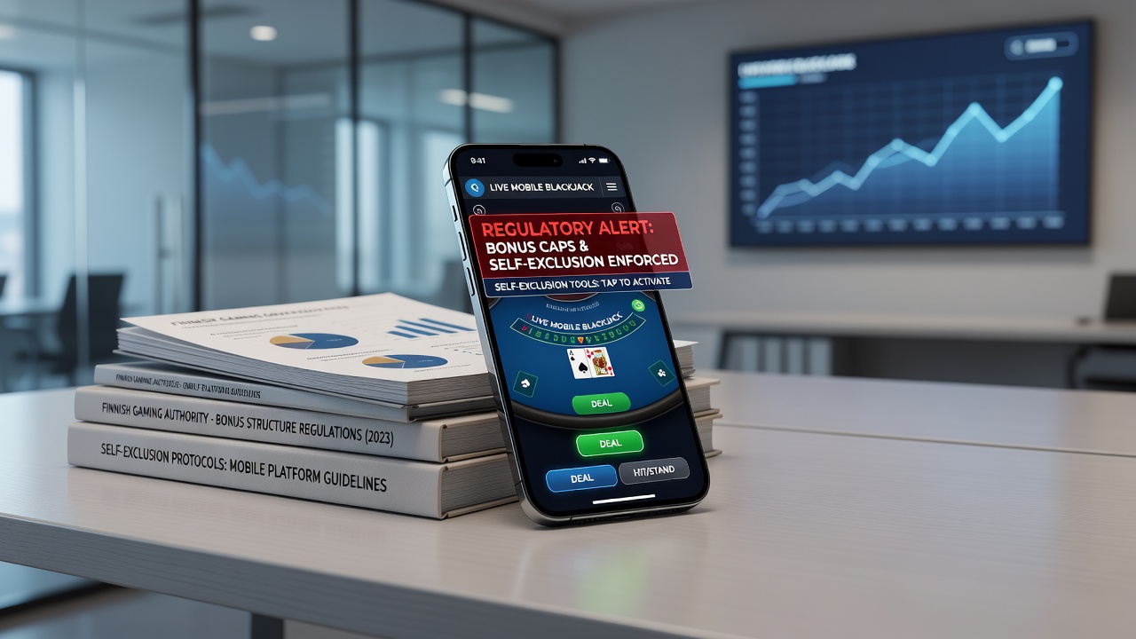 Mobile app screen showing self-exclusion settings for blackjack sessions
